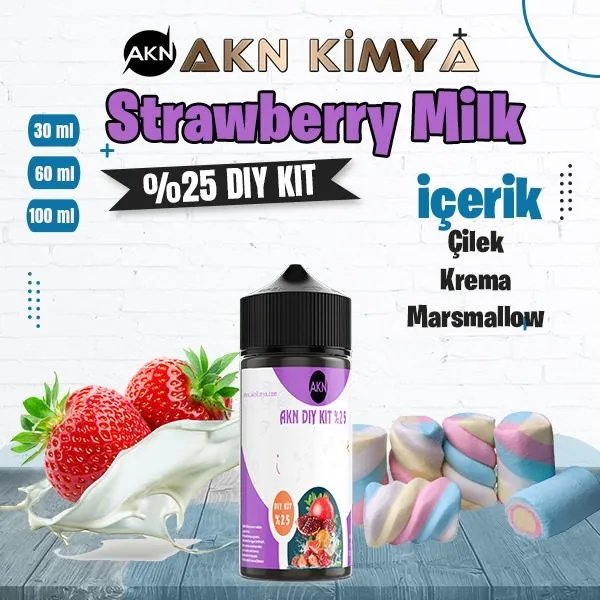 %25 Strawberry Milk Yüksek Aroma Dıy-Kit