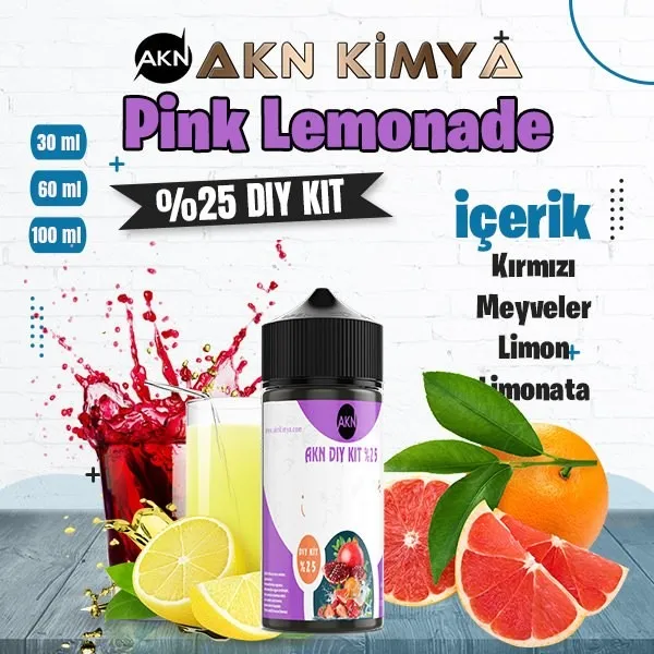 %25 Pink Lemonade Yüksek Aroma Dıy-Kit 