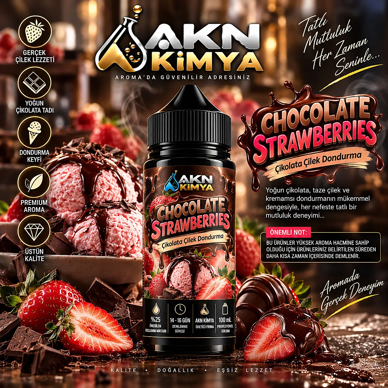 %25  Chocolate Strawberries Yüksek Aroma Dıy-Kit 