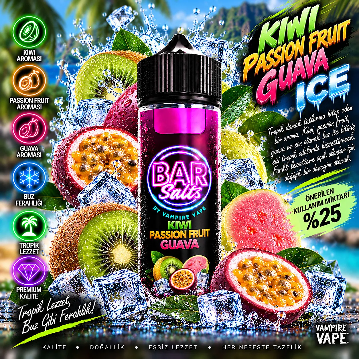 Vampire Vape Bar Salts Kiwi Passion Fruit Guava Puff Aroma